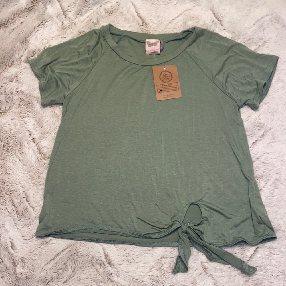NWT girls sage green blouse